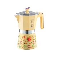 Pedrini Frida Kahlo 3‑cup Moka Pot Žuti